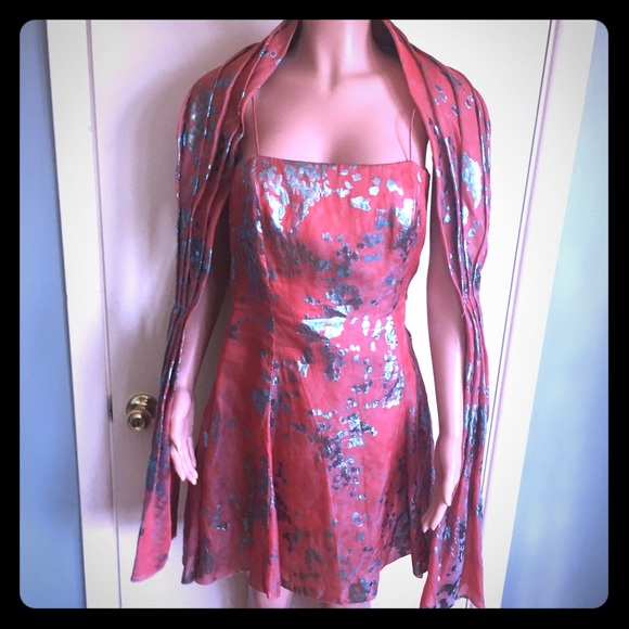 🌹PRISTINE VINTAGE SPANISH SILK DRESS EMBOSSMENTS - Picture 1 of 7